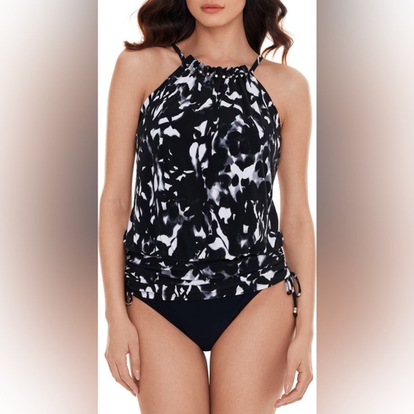 New Magicsuit Dreamstate Babs Tankini Top Swim Modest Black White Abstract 16 - Picture 2 of 13